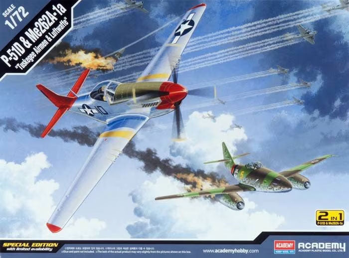 1/72 P-51D & Me262A-1a "Tuskegee Airmen & Luftwaffe" Plastic Model Kit (ACYS2435)