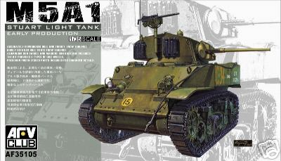 1/35 M5A1 Stuart Light Early Tank Plastic Model Kit (AFV35105)