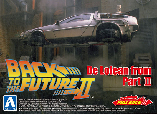 1/43 Back To The Future Part 2 Pullback DeLorean Plastic Model Kit (AOS05476)