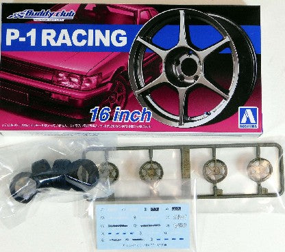 1/24 Buddy Club P1 Racing 16" Tire & Wheel Set (4) (AOS52518)