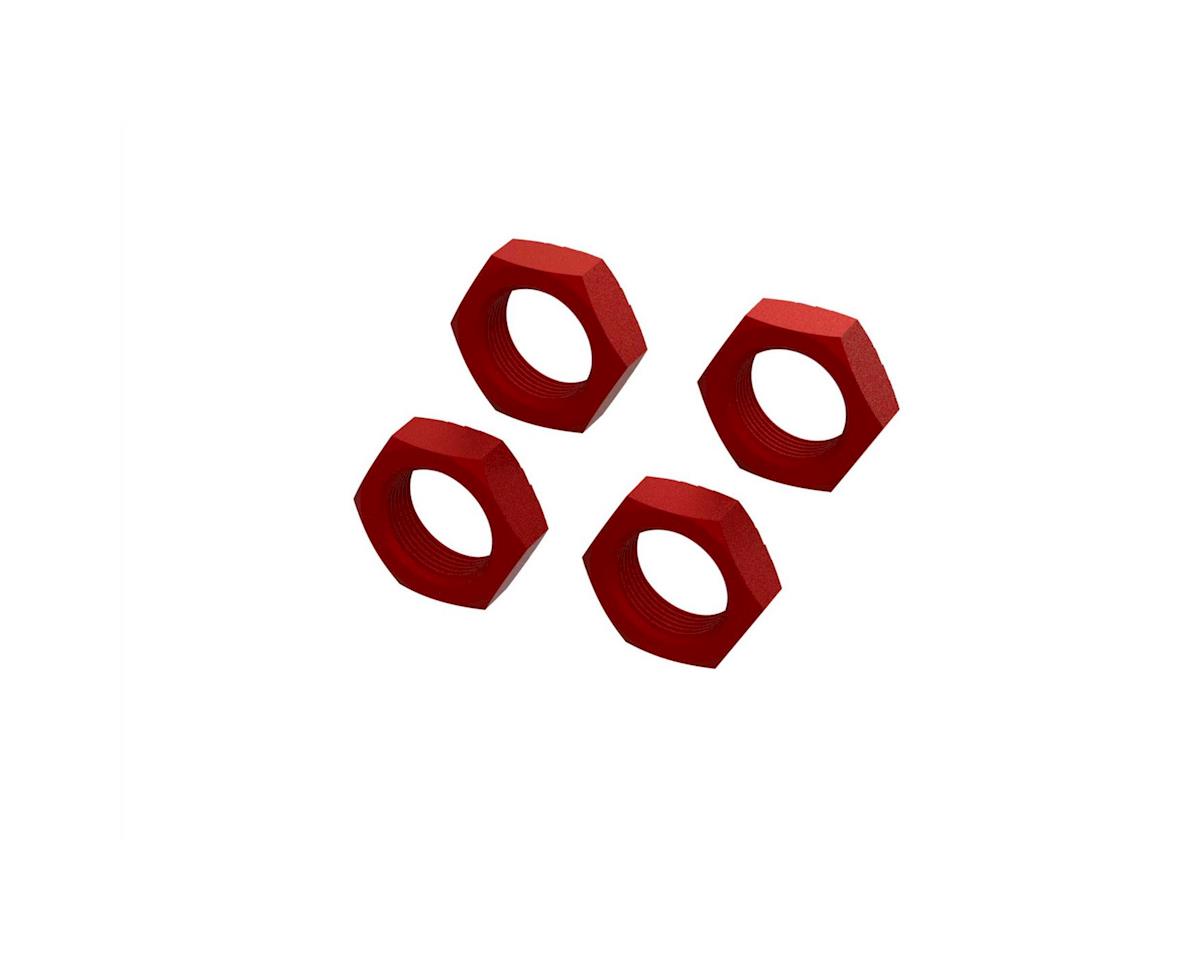 Aluminum Wheel Nut 24mm (Red) (4) (ARA310929)