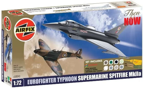 1/72 Then & Now: Eurofighter Typhoon & Supermarine Spitfire MkIIa Plastic Model Kit (ARXS0040)