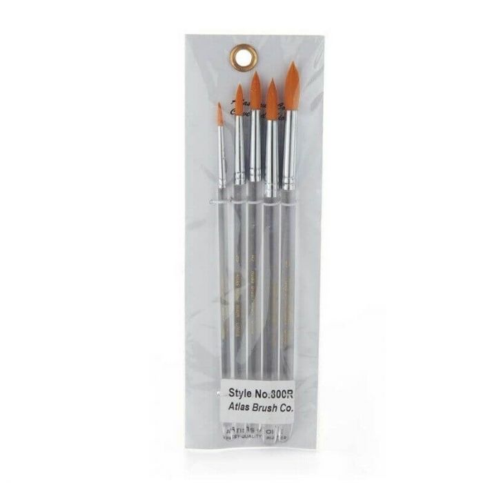 Golden Taklon Round Paint Brush Set (5) (ATB800R)