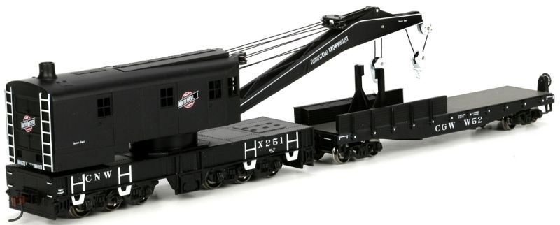 HO 250-Ton Crane and Work Tender, Chicago & North Western (CNW) #X251 (ATH75407)