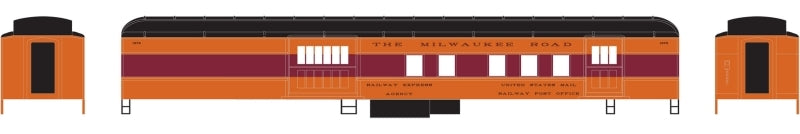 HO Heavyweight Rail Post Office (RPO), Milwaukee Road (MILW) #1872 (ATH79457)