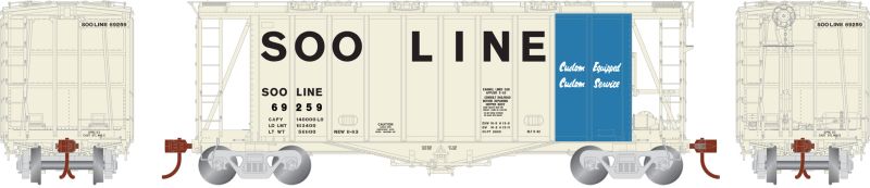 HO GATC 2600 Airslide Covered Hopper, Soo Line (SOO) #69262 (ATH87647)