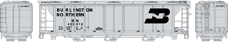 HO PS2-2893 Hopper, Burlington Northern (BN) #435024 (ATH89050)