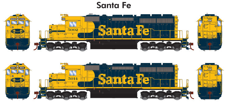HO RTR SD40 123" Nose DCC Ready, Santa FE (ATSF) #5016 (ATH98728)