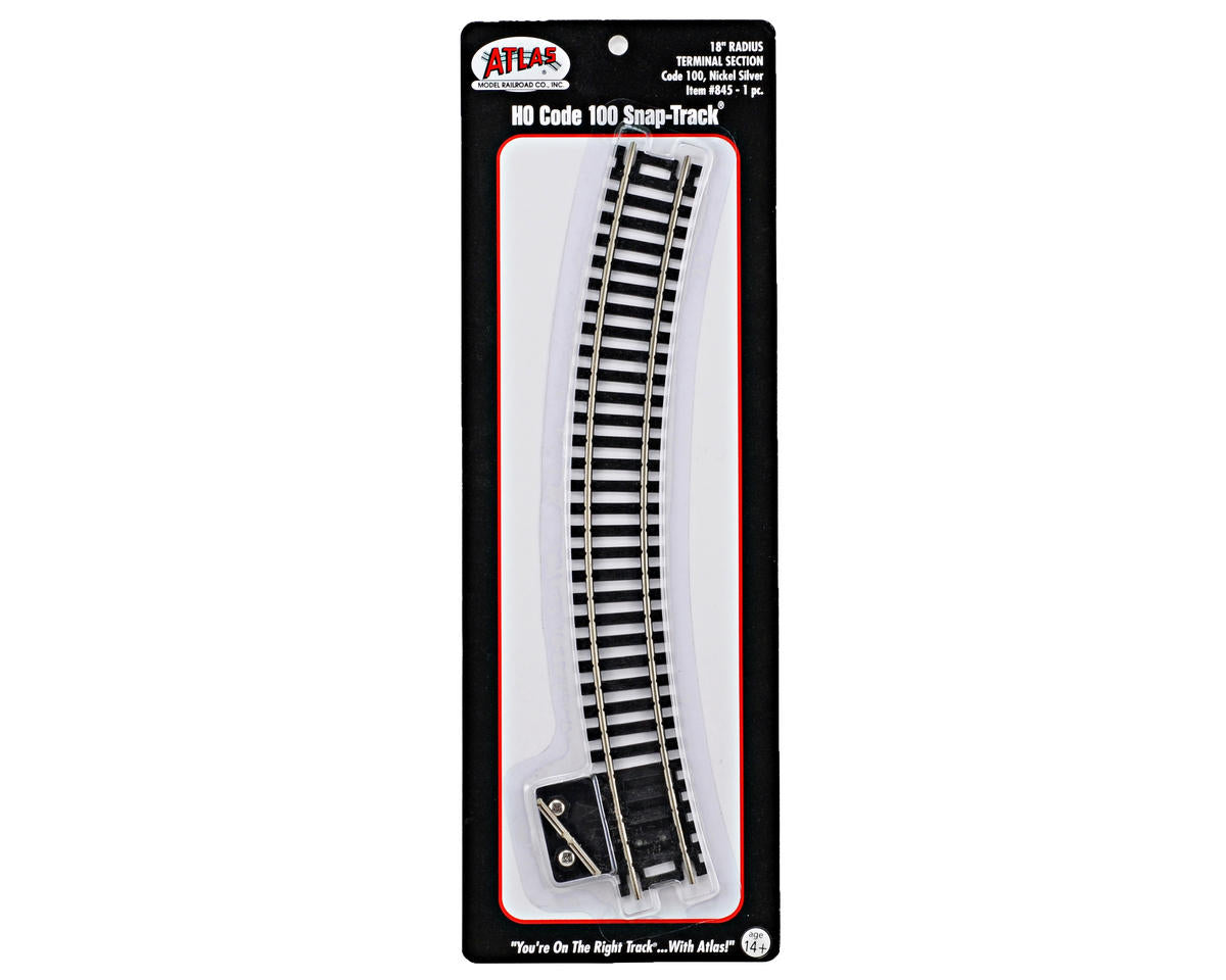HO Code 100 18" Radius Curve Terminal (ATL845)