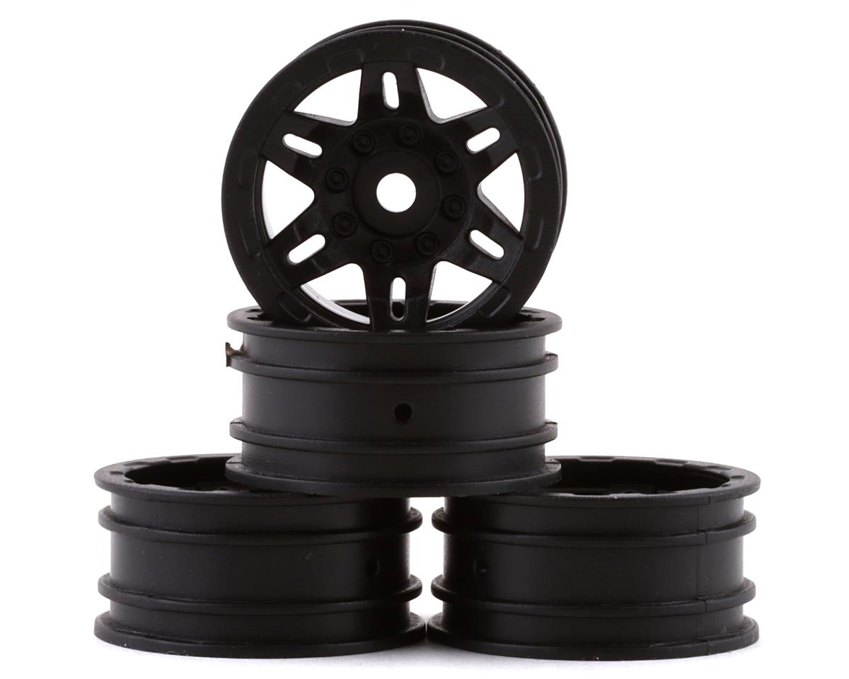 1.0 Rockster Wheels Black (4): SCX24, AX24 (AXI40002)