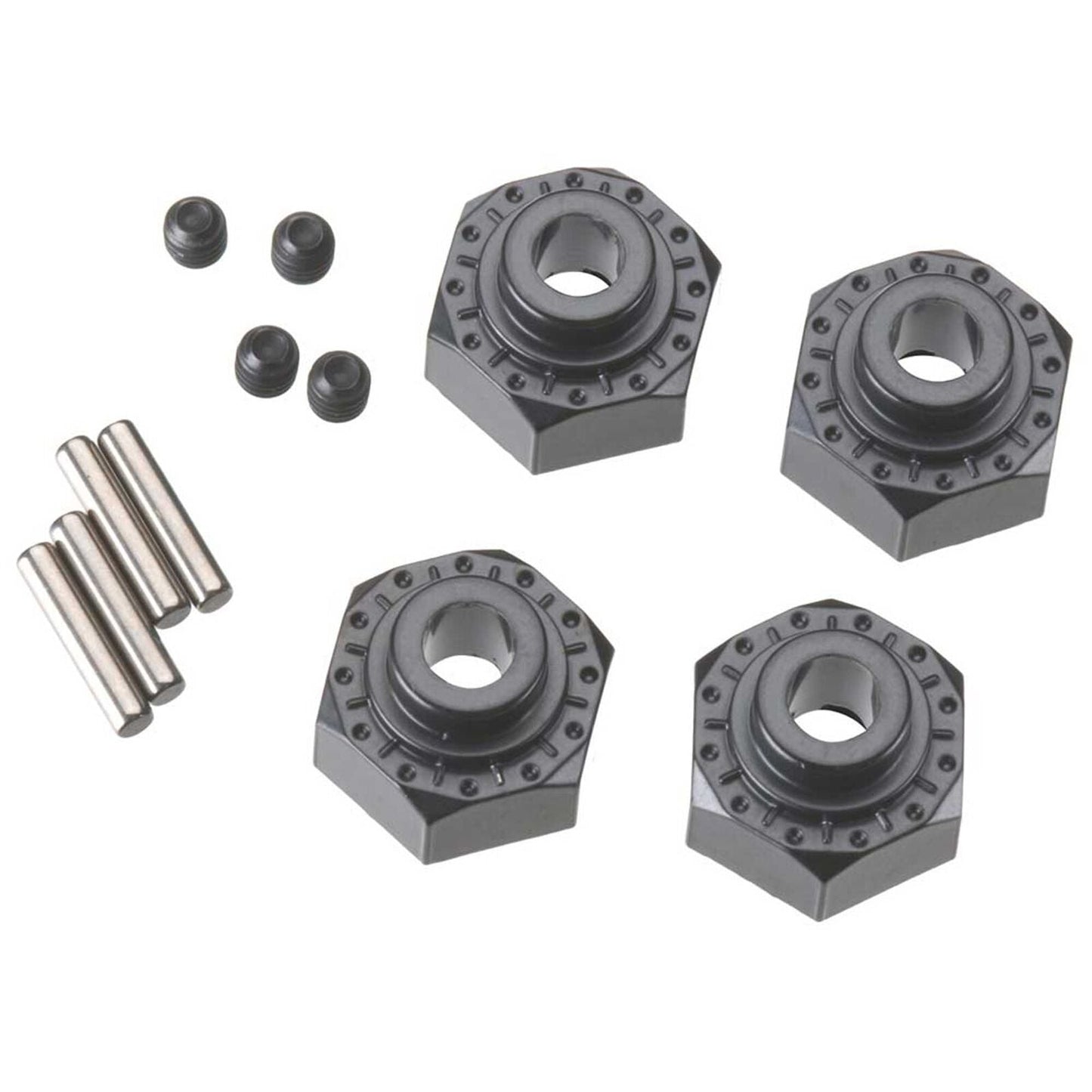 AX30429 Aluminum Hex Hub 12mm Black (4) (AXIC0429)