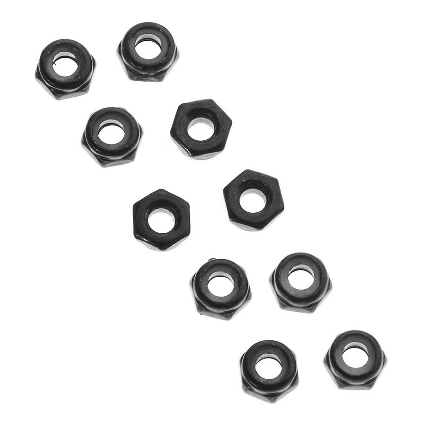 AXA1052 Thin Nylon Locking Hex Nut 3mm Black (10) (AXIC1052)