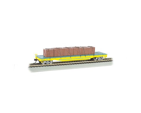 HO Ringling Bros and Barnum and Bailey Flat Car with Crates (Yellow) (BAC16605)