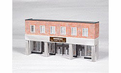 HO Hobby Store False-Front (Thin-Profile) Building SceneScapes Assembled 7-1/8"x1-1/8"x3-7/8" (BAC35005)