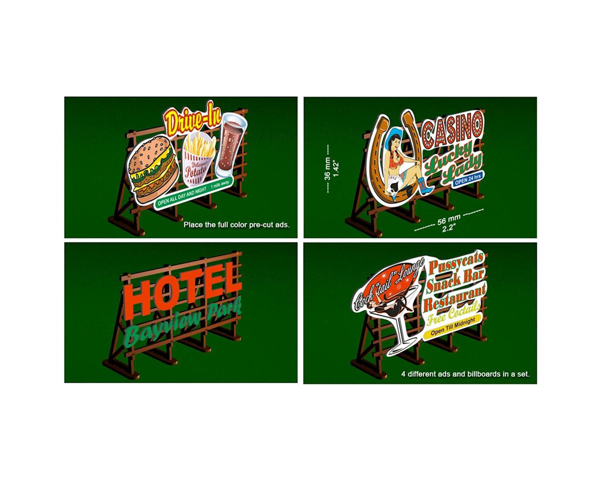 HO Kit Laser Cut Outdoor Billboard (4) (BAC39103)