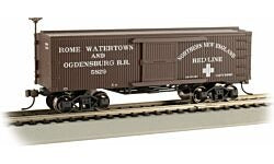 HO 34' Old-Time Wood Boxcar RTR Silver Series Rome, Watertown and Ogdensburg (BAC72312)