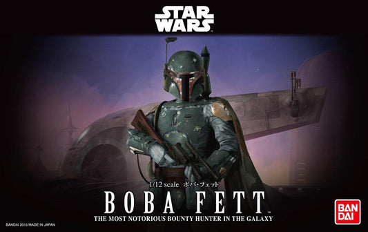 1/12 Star Wars Boba Fett Bounty Hunter Figure Snap-Together Plastic Model Kit (BAN201305)