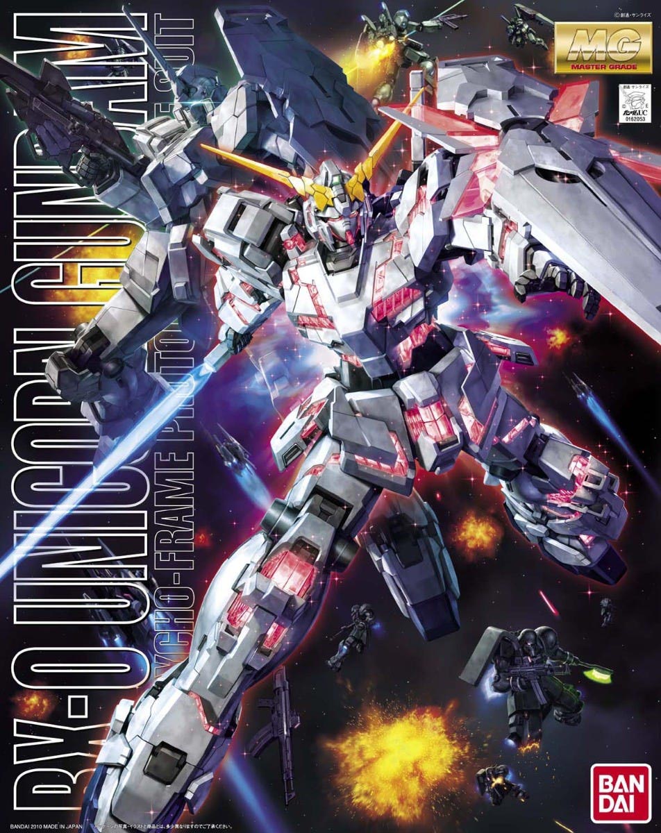 1/100 Master Grade RX-0 Unicorn Gundam from "Gundam UC" Snap-Together Plastic Model Kit (BAN2091000)