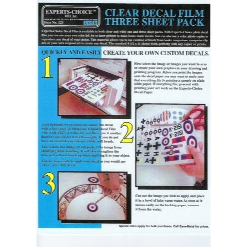 Clear Laser Decal Film Sheets (3) (BMF123)