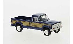 HO Assembled 1968 Jeep Gladiator Pickup Truck Honcho, Blue / Gold (BRK19812)