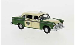 HO Assembled 1950s-1982 Checker Sedan Checker Cab, Chicago, Illinois Version 2 1974, Green / Yellow (BRK58944)