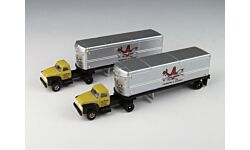 N Mini Metals Assembled 1954 Ford Tractor and 32' Aerovan Trailer, Campbell Express (2) (CMW51165)
