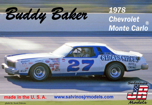 1/25 Buddy Baker 1978 Chevy Monte Carlo Plastic Model Kit (SJMDBBMC1978O)