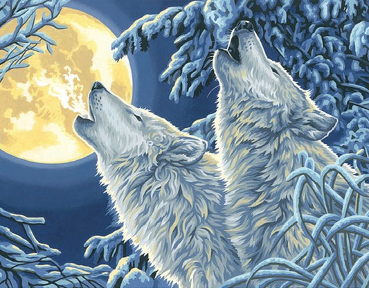 Moonlight Wolves 11x14" Paint by Number (DMS91670)