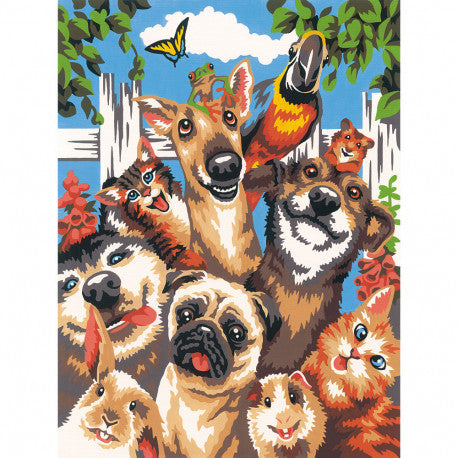 Pet Animals Selfie 9x12" Paint by Number (DMS91679)