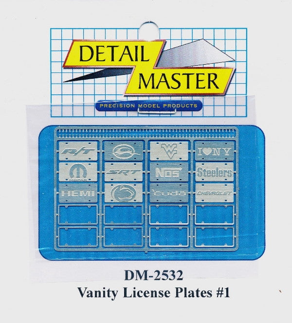 1/24 Vanity Photo-Etch License Plates and Frames #1 (DTM2532)