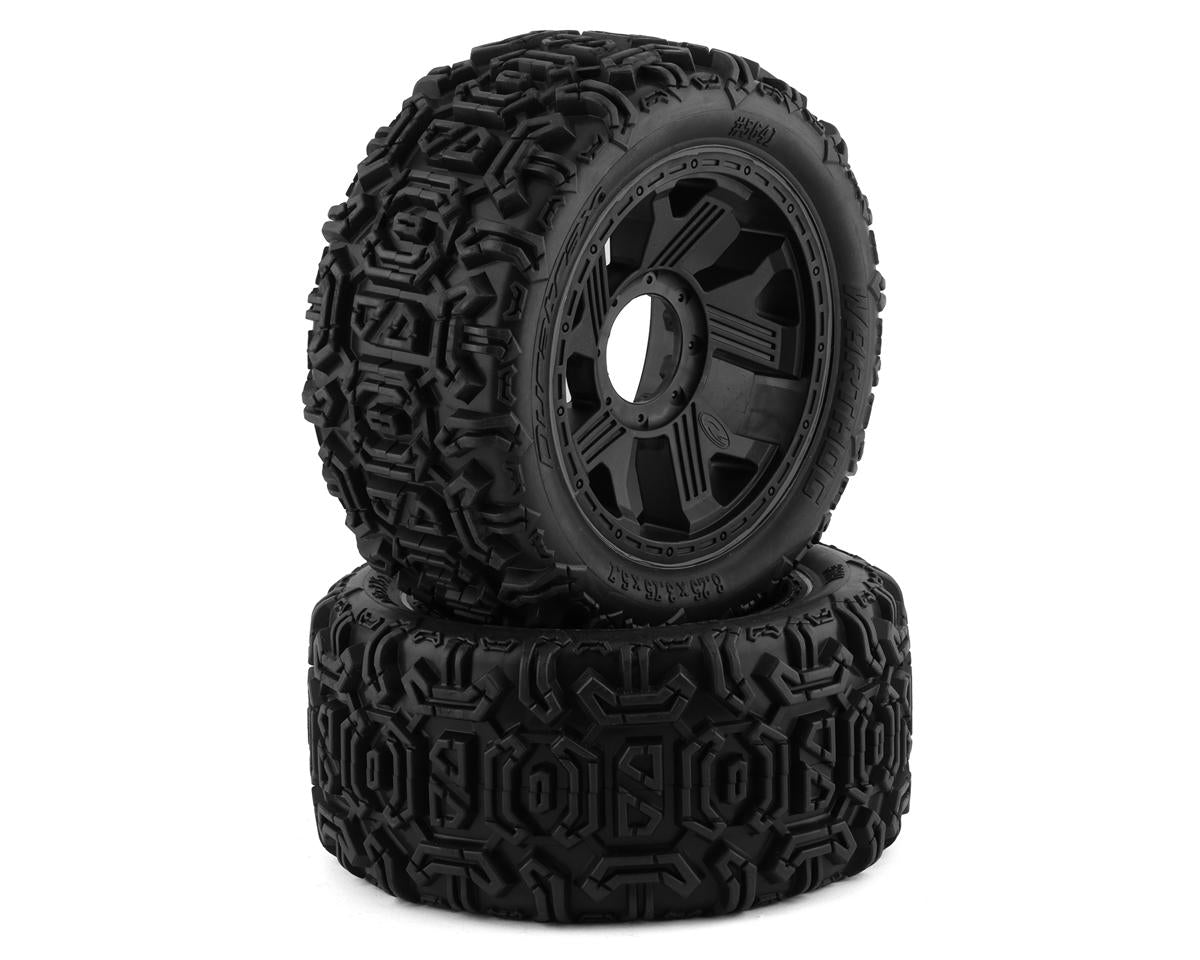 1/5 Warthog Tires Front and Rear 5.7 Mounted 24mm Black Ripper (2) (DT