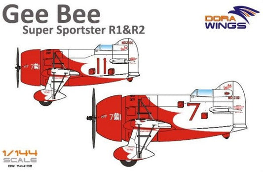 1/144 Gee Bee Super Sportster R1/R2 Aircraft (2 in 1) Plastic Model Kit (DWN14402)