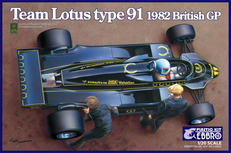 1/20 1982 Lotus Type 91 Team Lotus F1 British Grand Prix Race Car Plastic Model Kit (EBB12)