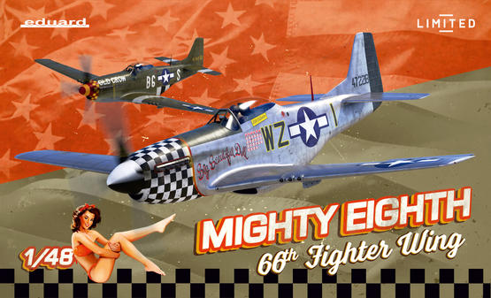 1/48 Mighty Eighth: 66th Fighter Wing P-51D Mustang Plastic Model Kit (EDU11174)