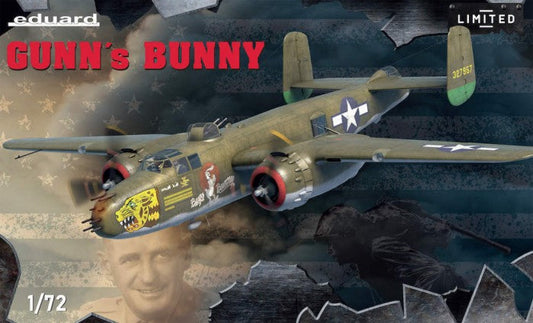 1/72 Gunn's Bunny B25J Strafers Bomber in the Pacific and CBI (Limited Edition Plastic Kit) (D) Plastic Model Kit (EDU2139)
