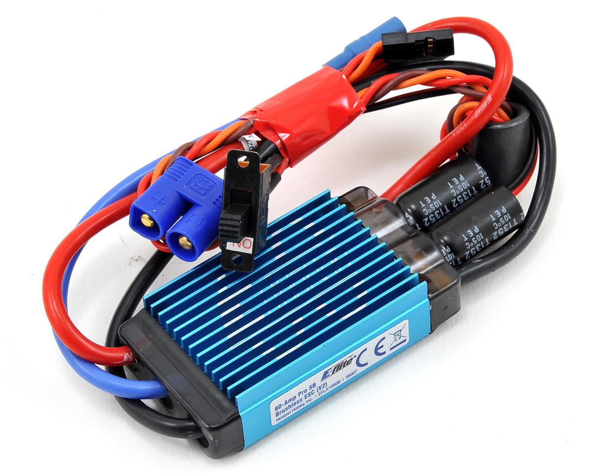 60-Amp Pro Switch-Mode BEC Brushless ESC (V2) (EFLA1060B)