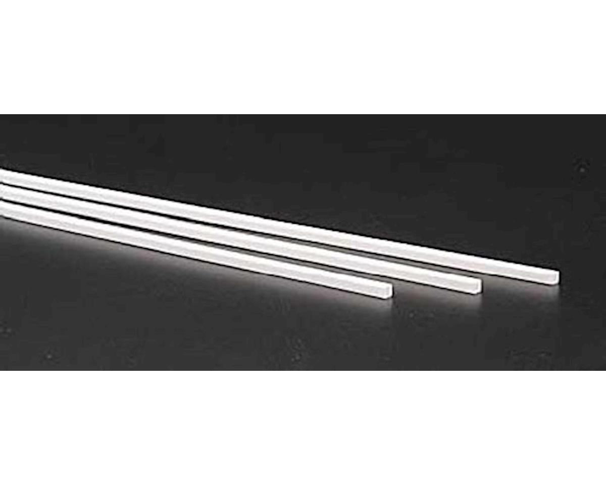 Opaque White Polystyrene Square Tubing 1/8" (3) (EVG252)