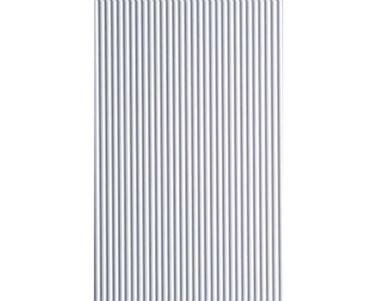 Opaque White Polystyrene Corrigated Siding 0.40"x6"x12" 0.060" Groove Spacing (1) (EVG4527)