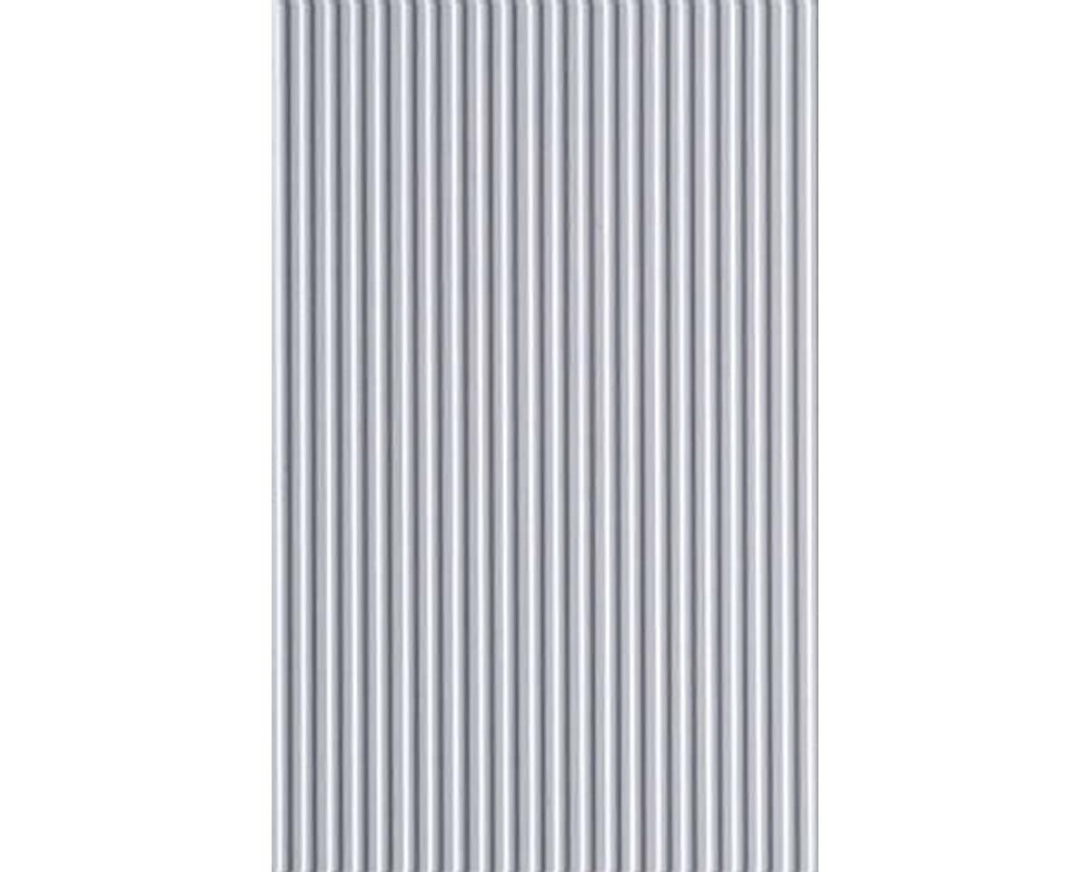 Opaque White Polystyrene Corrigated Siding 0.40"x6"x12" 0.080" Groove Spacing (1) (EVG4528)