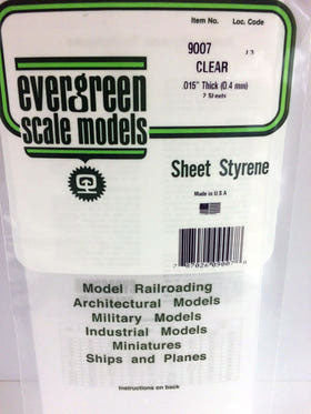 Clear Oriented Polystyrene Sheet 0.015"x6"x12" (2) (EVG9007)