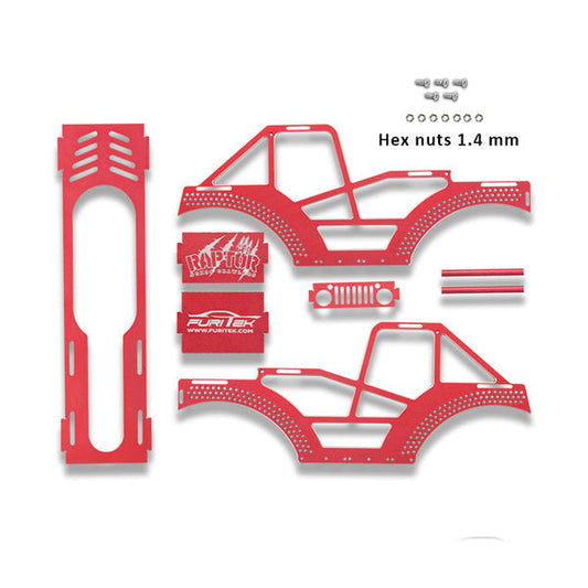 Raptor Aluminum Frame Kit, Red: SCX24 (FTK2107)