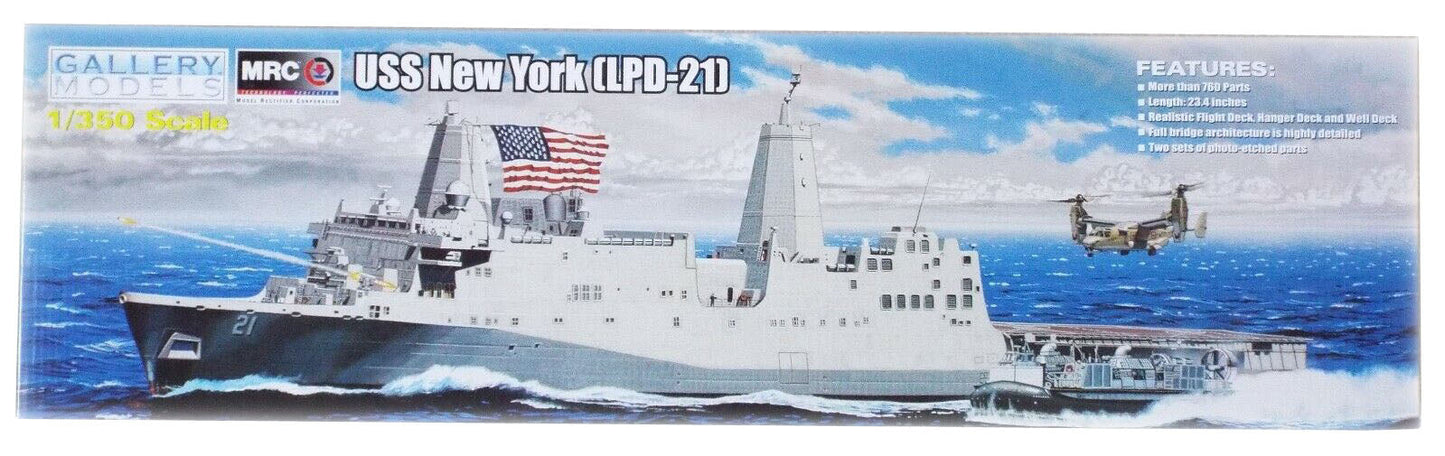 1/350 USS New York LPD-21 Amphibious Assault Ship Plastic Model Kit (GAL64007)