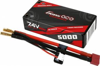 5000mAh 2S 7.4V 60C Shorty Hardcase LiPo Battery, Deans Connector (GEA5K2S60D29)