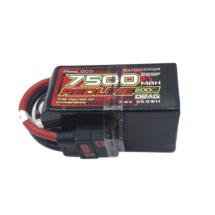 7500mAh 2S 7.4V 200C Softcase LiPo Battery, QS8 Connector (GEA75002S20QS8)