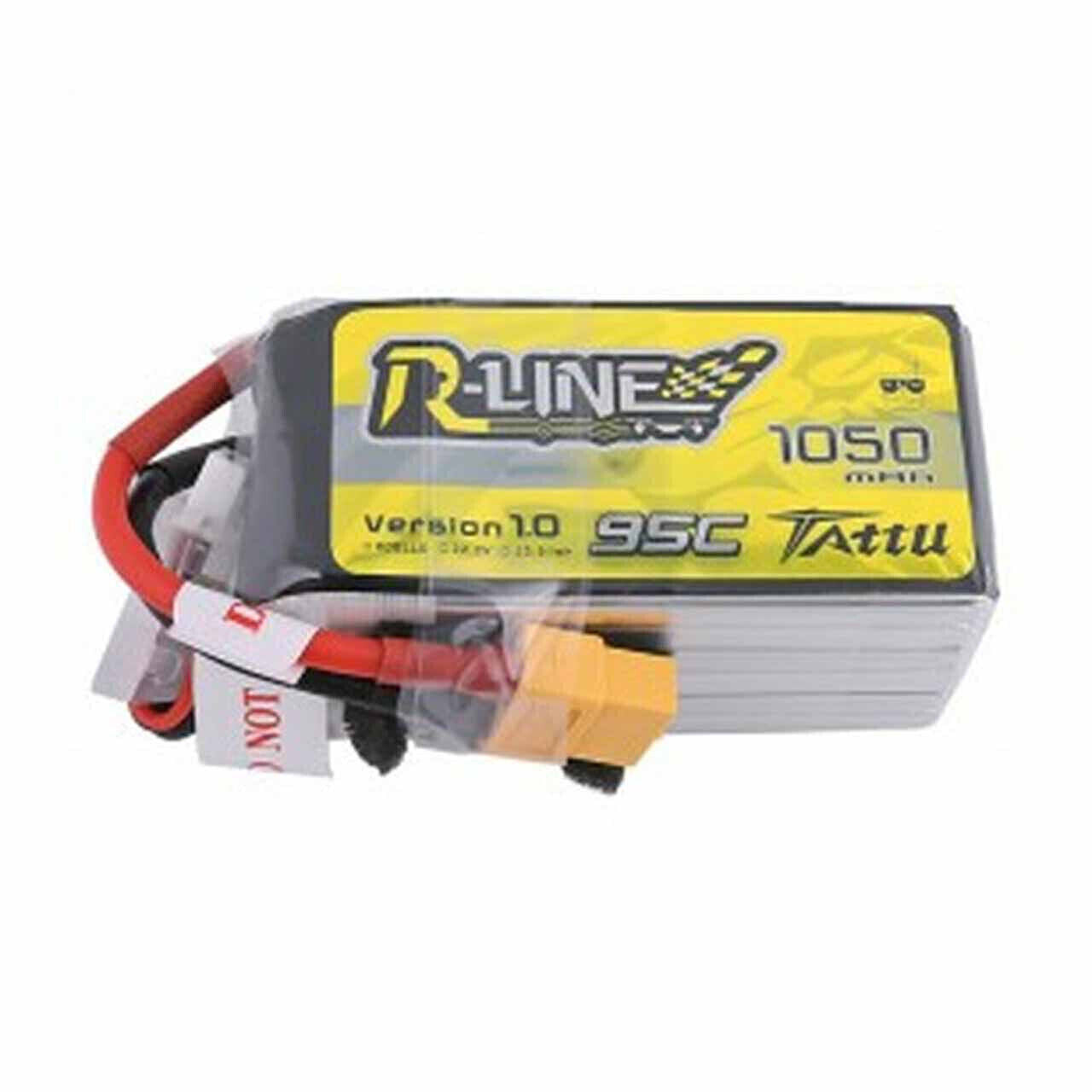R-Line v1.0 1050mAh 6S 22.2V 120C Softcase LiPo Battery, XT60 Connector (GEARL95C10506S)