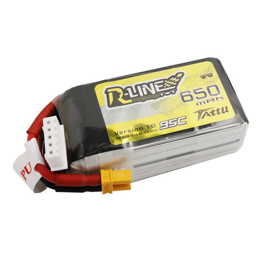 R-Line v1.0 650mAh 4S 14.8V 95C Softcase LiPo Battery, XT30 Connector (GEARL95C6504S)