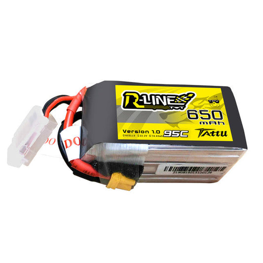 R-Line v1.0 650mAh 6S 22.2V 95C Softcase LiPo Battery, XT30 Connector (GEARL95C6506S)
