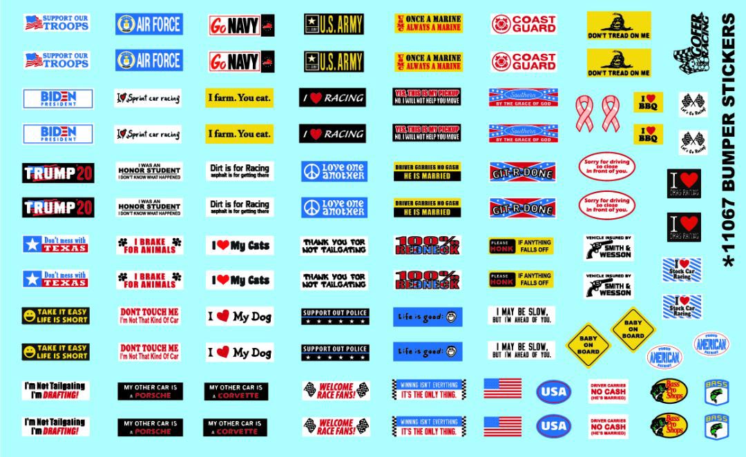 1/24 Bumper Stickers Decals (GOF11067)