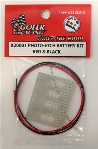 1/24-1/25 Photo-Etch Battery Detail Set with Red and Black Cable Wire (GOF20001)
