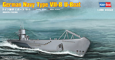 1/350 German Navy Type VII-B U-Boat Plastic Model Kit (HBO83504)